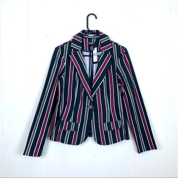 NWT Soho Apparel Striped Fitted Blazer Sz S - Picture 1 of 7